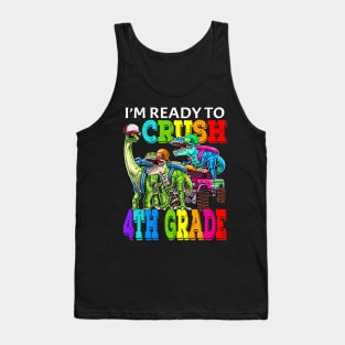 I'm Ready To Crush 4th Grade Monster Truck Dinosaur Back To School Tank Top